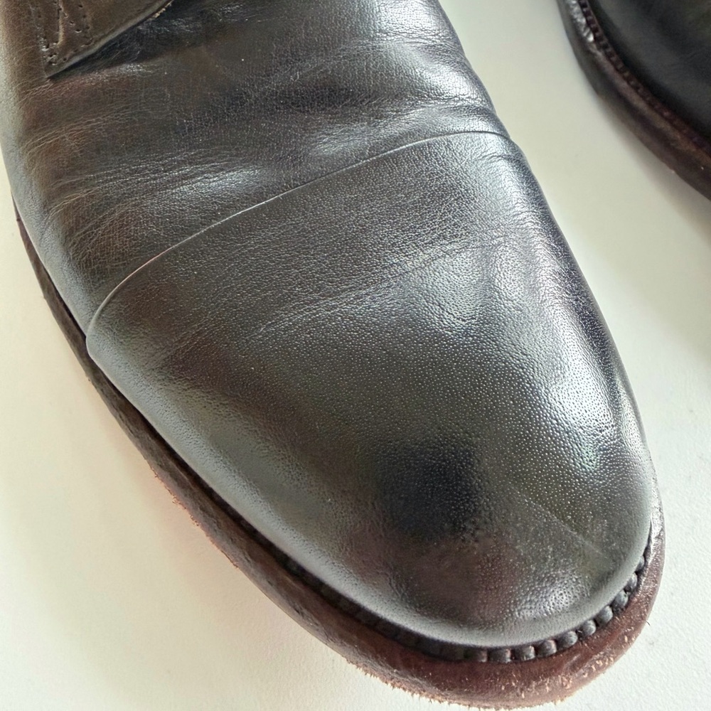 Untamed Street KNIGHTON Jade Black Leather Derby Shoes